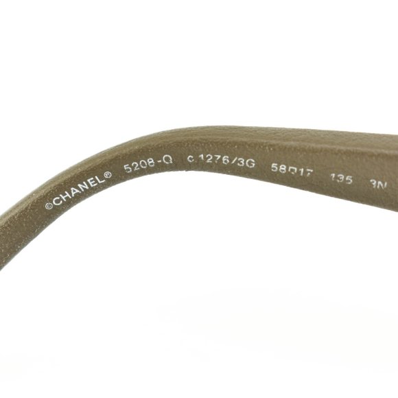 CHANEL "Chain": Taupe Leather CC Sunglasses (kt) - Picture 9 of 10